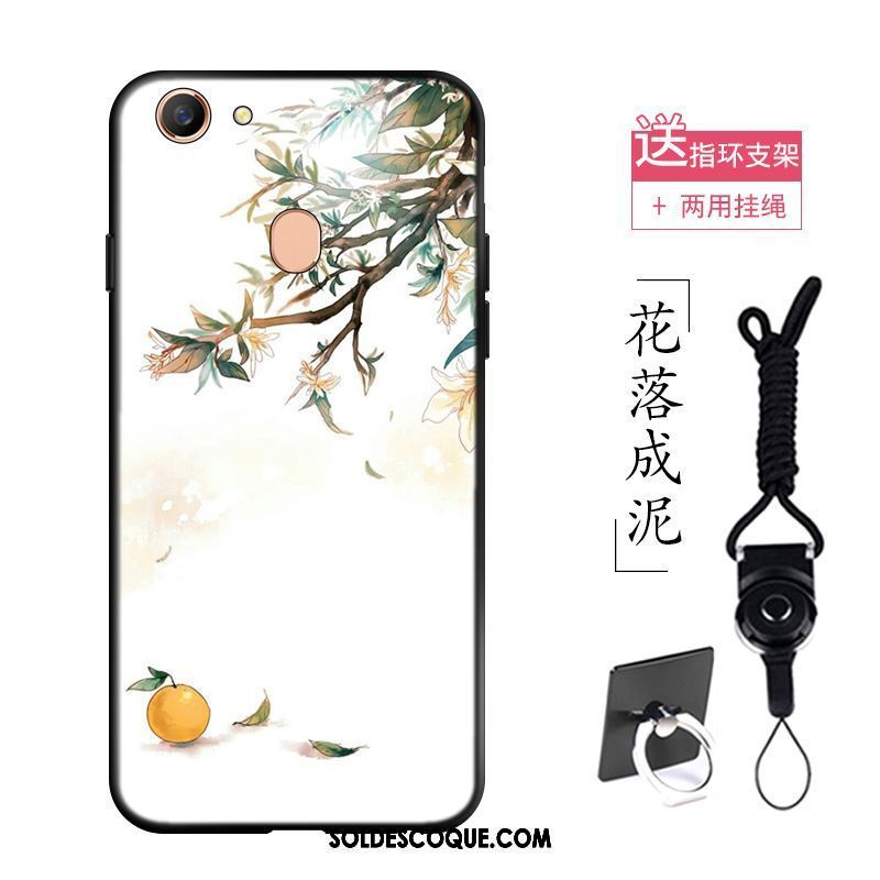 Coque Oppo A73 Style Chinois Incassable Floral Créatif Délavé En Daim Pas Cher