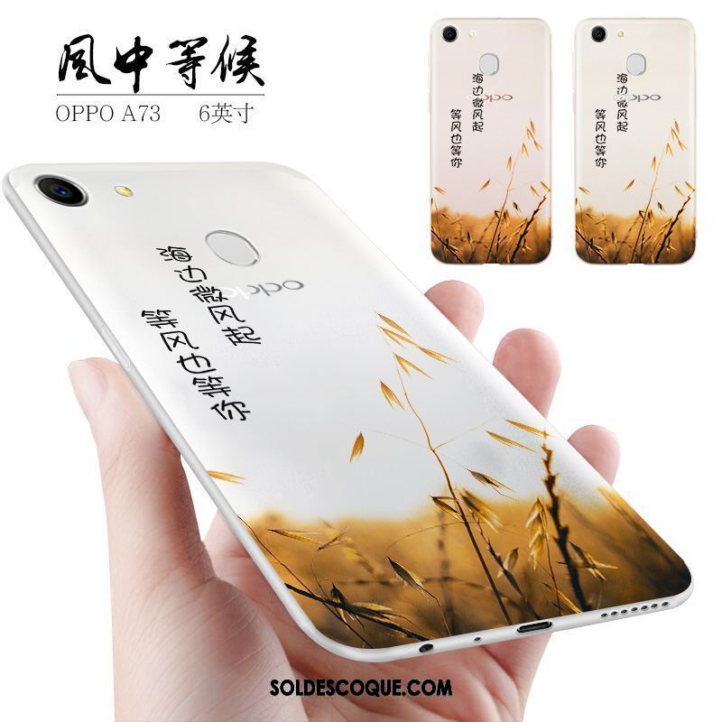 Coque Oppo A73 Tendance Personnalité Petit Blanc Téléphone Portable Soldes