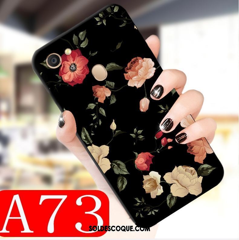 Coque Oppo A73 Tout Compris Fluide Doux Élégant Noir Tendance Soldes