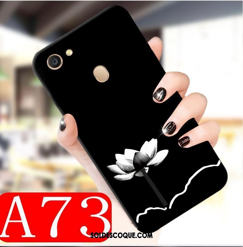 Coque Oppo A73 Tout Compris Fluide Doux Élégant Noir Tendance Soldes