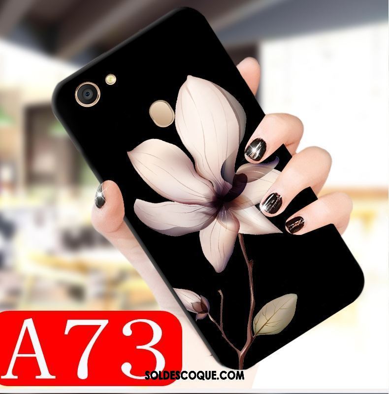 Coque Oppo A73 Tout Compris Fluide Doux Élégant Noir Tendance Soldes