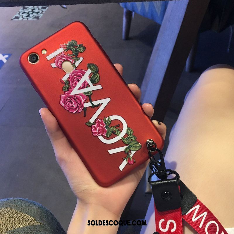 Coque Oppo A73 Tout Compris Incassable Ornements Suspendus Étui Net Rouge En Vente