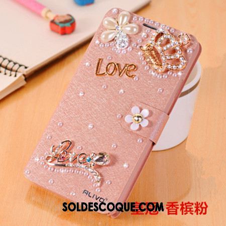 Coque Oppo A73 Téléphone Portable Incassable Étui En Cuir Protection Rose Soldes