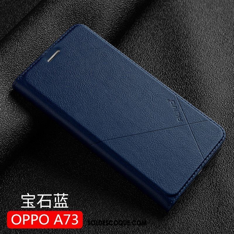 Coque Oppo A73 Téléphone Portable Tendance Étui En Cuir Protection Noir Pas Cher