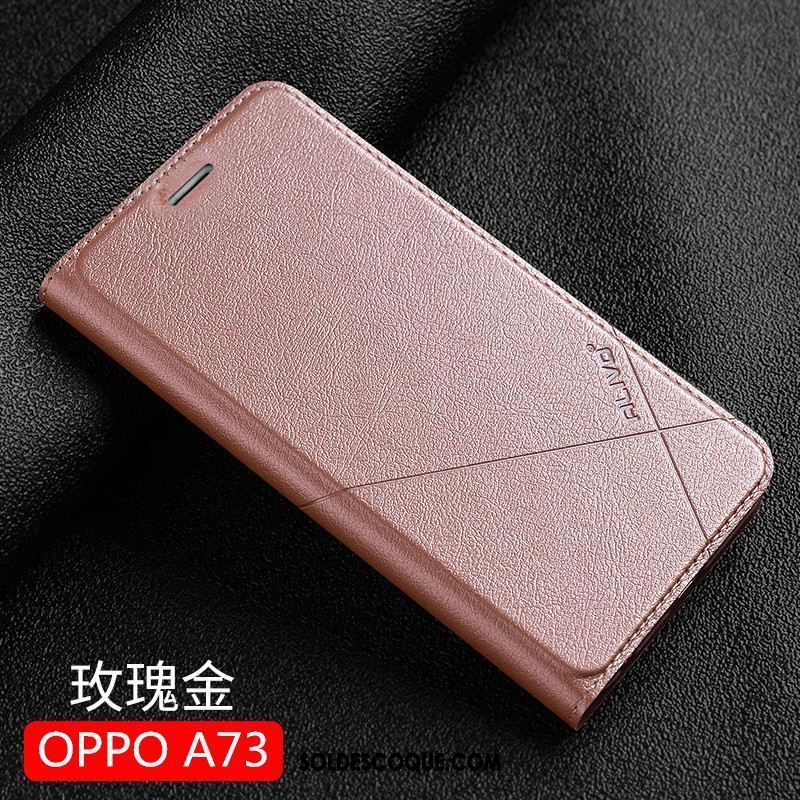 Coque Oppo A73 Téléphone Portable Tendance Étui En Cuir Protection Noir Pas Cher