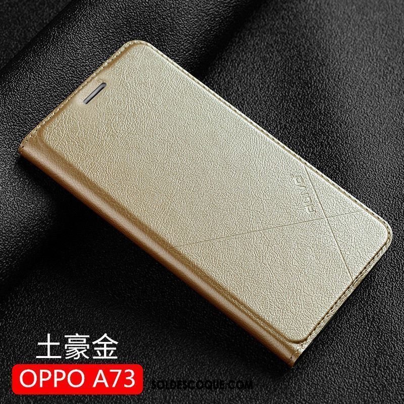 Coque Oppo A73 Téléphone Portable Tendance Étui En Cuir Protection Noir Pas Cher