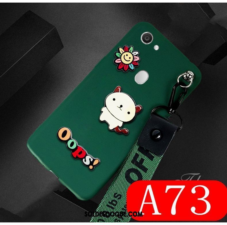 Coque Oppo A73 Vert Créatif Charmant Incassable Délavé En Daim Pas Cher