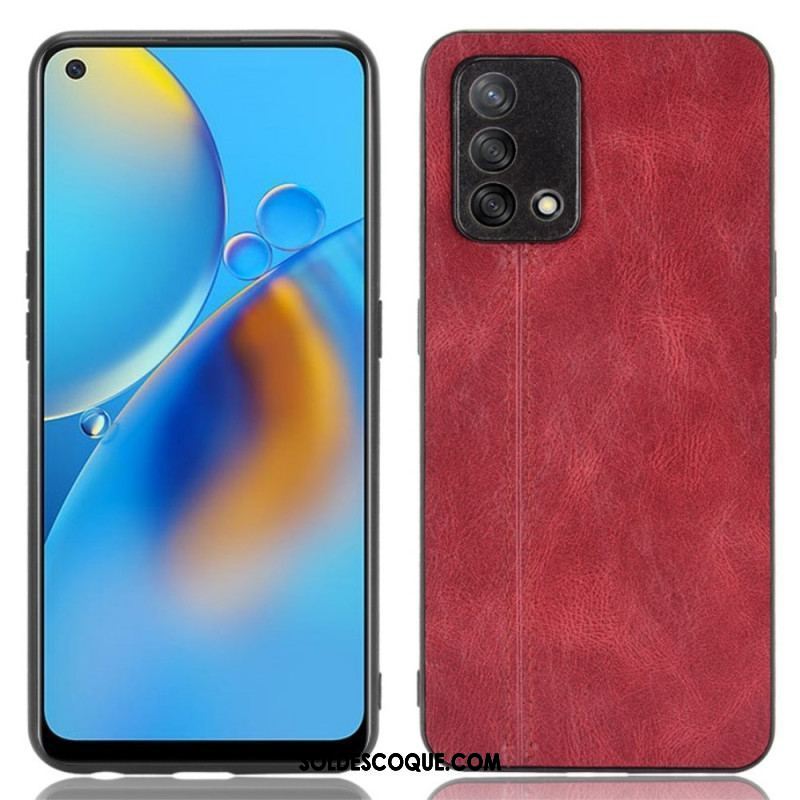 Coque Oppo A74 4G Style Cuir Coutures