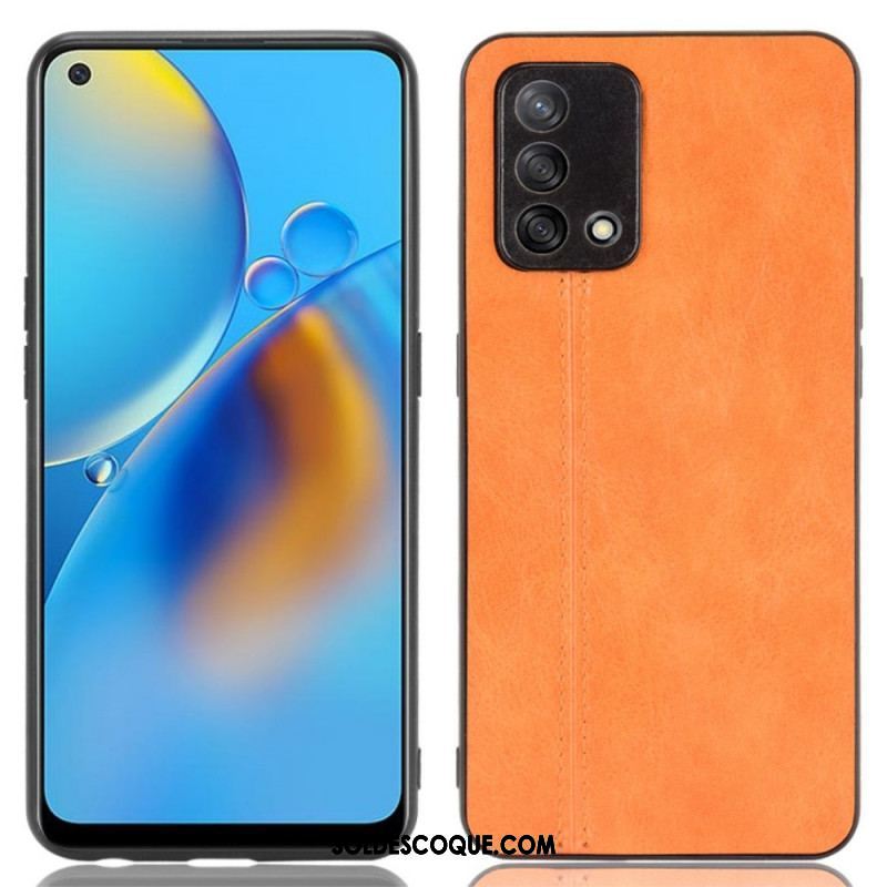 Coque Oppo A74 4G Style Cuir Coutures