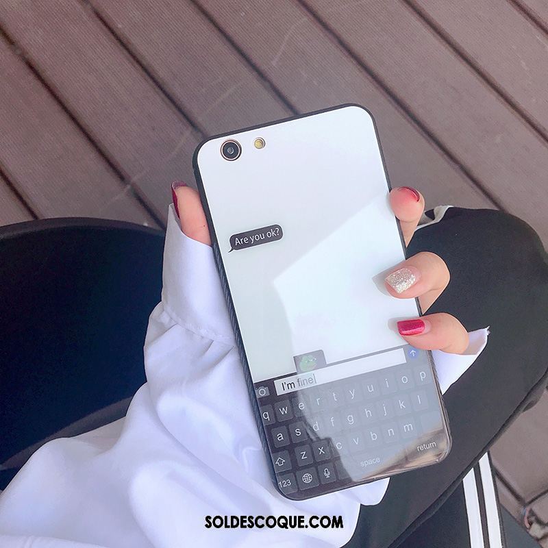 Coque Oppo A83 Blanc Créatif Tout Compris Miroir Fluide Doux En Ligne