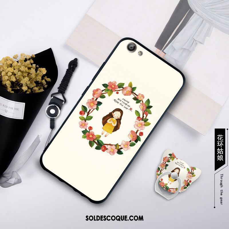 Coque Oppo A83 Blanc Étui Ornements Suspendus Silicone Anneau En Ligne