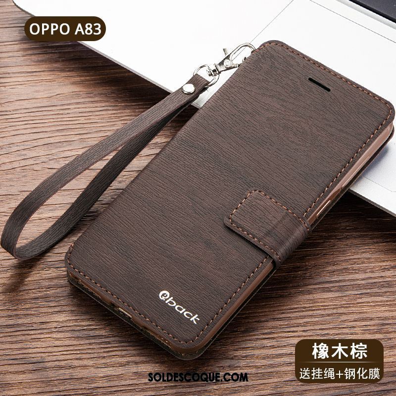 Coque Oppo A83 Bleu Marin Étui En Cuir Incassable Téléphone Portable Tout Compris En Ligne