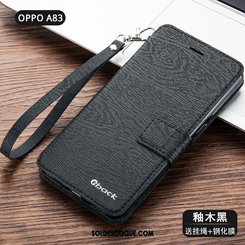 Coque Oppo A83 Bleu Marin Étui En Cuir Incassable Téléphone Portable Tout Compris En Ligne