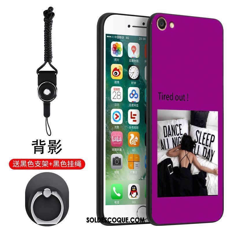 Coque Oppo A83 Délavé En Daim Net Rouge Étui Fluide Doux Violet Soldes