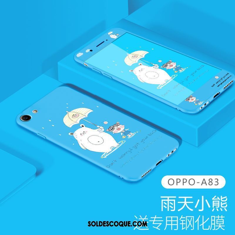 Coque Oppo A83 Fluide Doux Bleu Tout Compris Marque De Tendance Membrane Housse En Vente