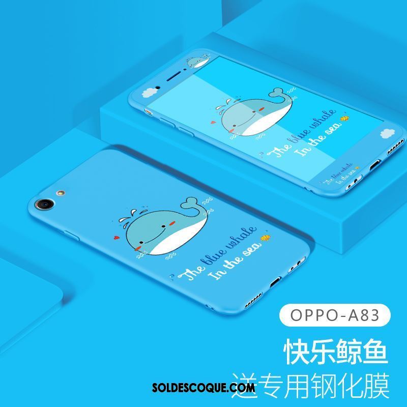 Coque Oppo A83 Fluide Doux Bleu Tout Compris Marque De Tendance Membrane Housse En Vente