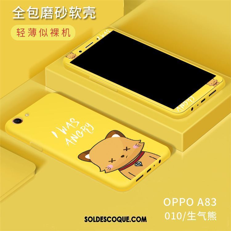 Coque Oppo A83 Membrane Personnalité Tout Compris Téléphone Portable Jaune Pas Cher