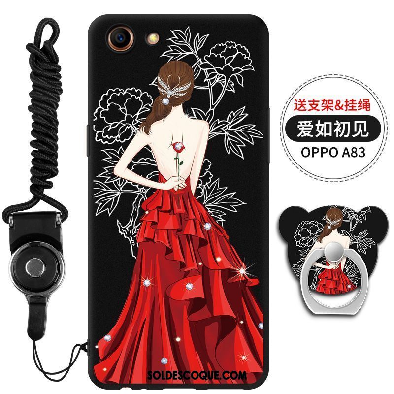 Coque Oppo A83 Personnalité Noir Charmant Dessin Animé Créatif En Vente