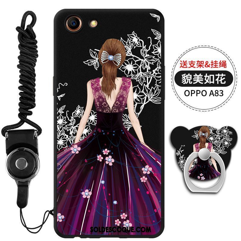 Coque Oppo A83 Personnalité Noir Charmant Dessin Animé Créatif En Vente