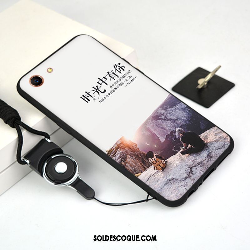 Coque Oppo A83 Tendance Étui Dessin Animé Charmant Délavé En Daim Soldes