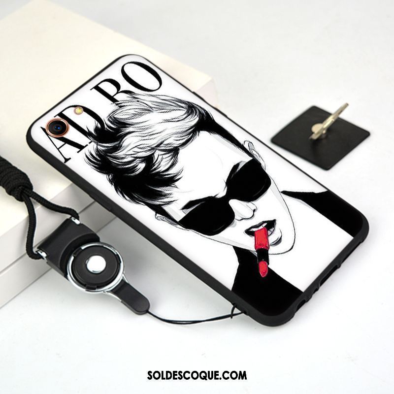 Coque Oppo A83 Tendance Étui Dessin Animé Charmant Délavé En Daim Soldes