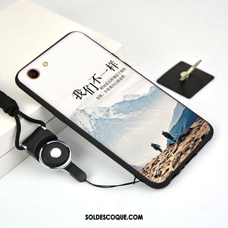 Coque Oppo A83 Tendance Étui Dessin Animé Charmant Délavé En Daim Soldes