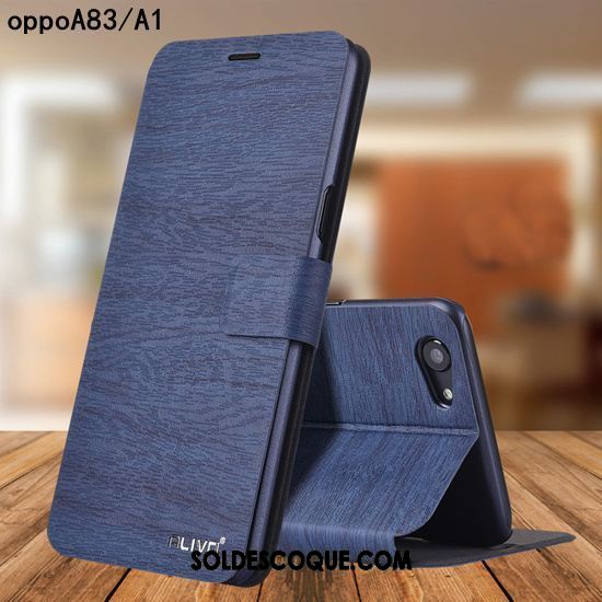 Coque Oppo A83 Tout Compris Étui En Cuir Clamshell Téléphone Portable Délavé En Daim Housse En Ligne