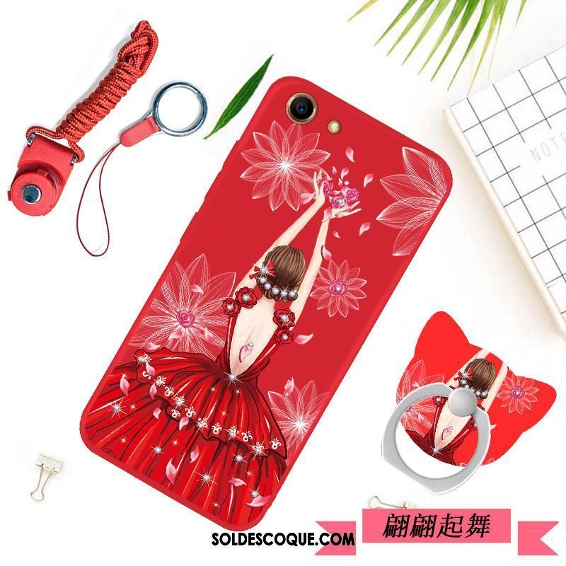 Coque Oppo A83 Téléphone Portable Protection Rouge Silicone Ornements Suspendus Soldes