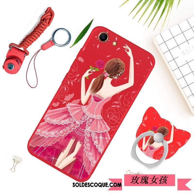 Coque Oppo A83 Téléphone Portable Protection Rouge Silicone Ornements Suspendus Soldes