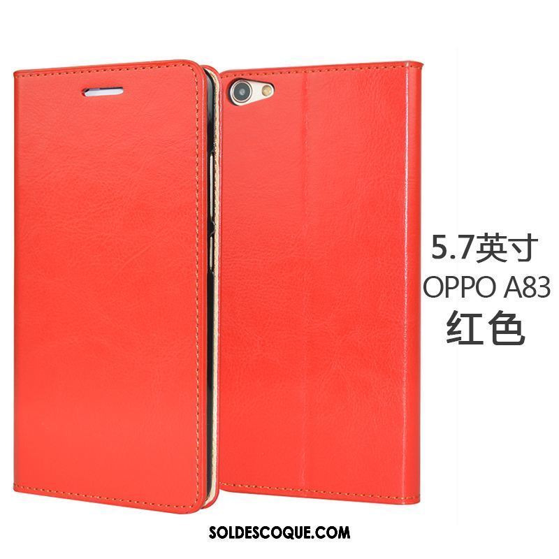 Coque Oppo A83 Étui En Cuir Tout Compris Incassable Protection Noir Pas Cher