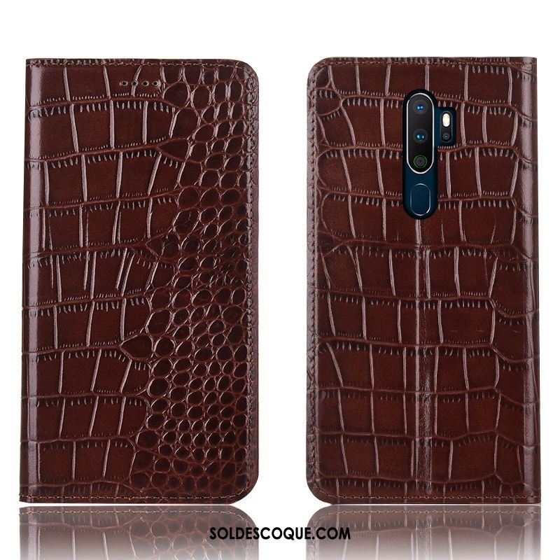 Coque Oppo A9 2020 Crocodile Étui Tout Compris Incassable Bleu Housse Soldes