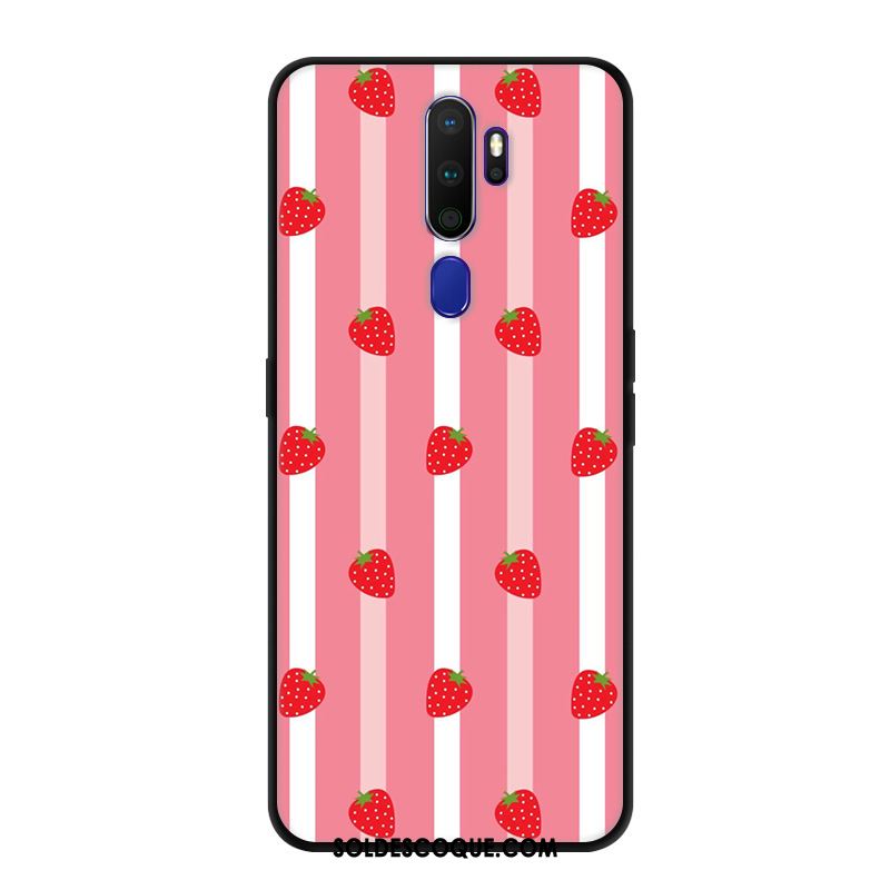 Coque Oppo A9 2020 Protection Noir Téléphone Portable Étui Net Rouge France