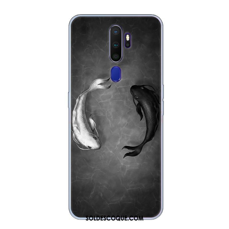 Coque Oppo A9 2020 Téléphone Portable Noir Marque De Tendance Incassable Étui En Ligne