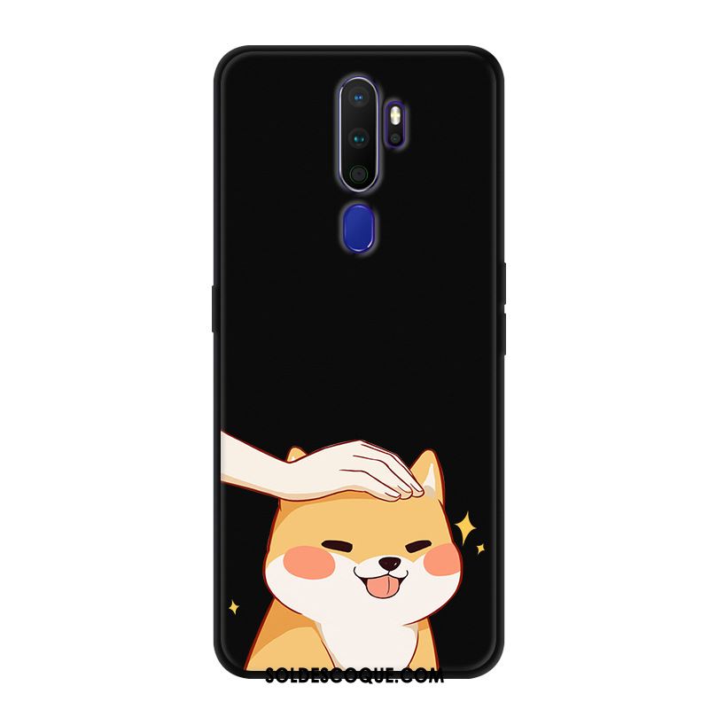 Coque Oppo A9 2020 Téléphone Portable Étui Protection Délavé En Daim Noir Housse En Vente