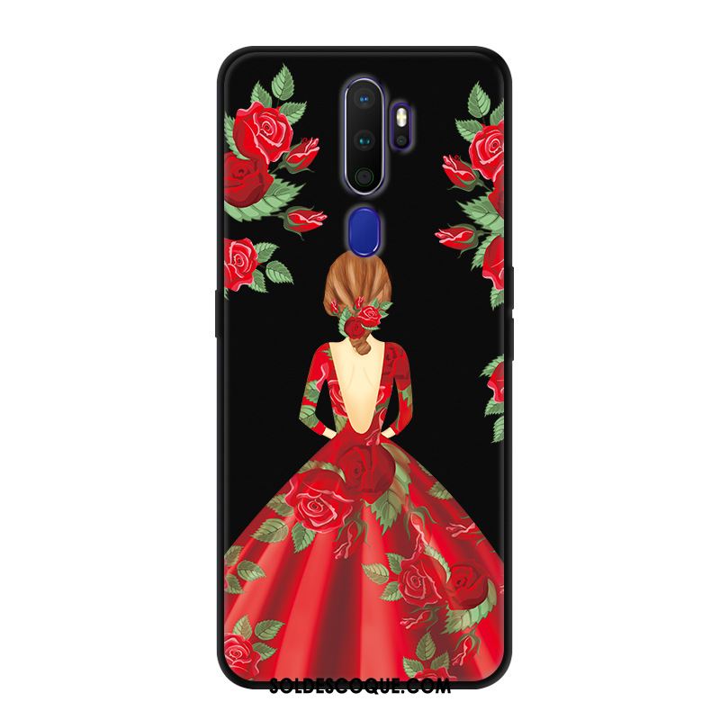 Coque Oppo A9 2020 Téléphone Portable Étui Protection Délavé En Daim Noir Housse En Vente