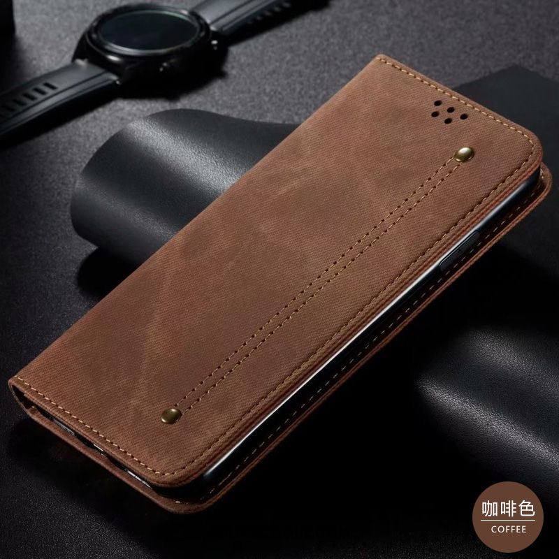 Coque Oppo A9 2020 Étui En Cuir Tempérer Téléphone Portable Marron Cuir Véritable Housse Soldes