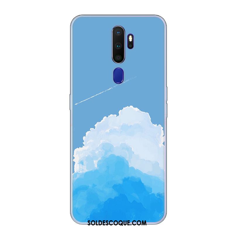 Coque Oppo A9 2020 Étui Fluide Doux Tendance Petit Bleu En Vente