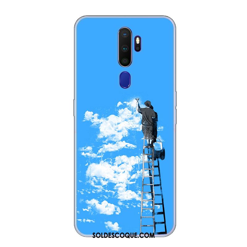 Coque Oppo A9 2020 Étui Fluide Doux Tendance Petit Bleu En Vente