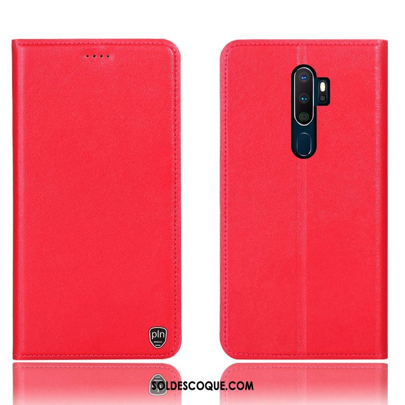 Coque Oppo A9 2020 Étui Étui En Cuir Téléphone Portable Noir Protection Pas Cher