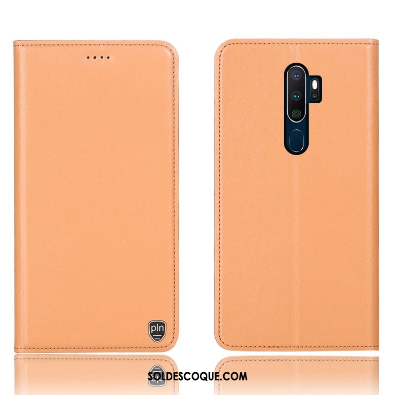 Coque Oppo A9 2020 Étui Étui En Cuir Téléphone Portable Noir Protection Pas Cher