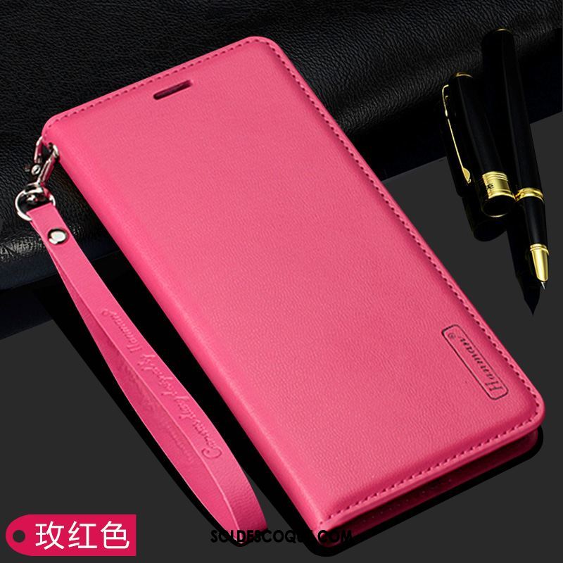 Coque Oppo A91 Carte Étui En Cuir Rose Incassable Téléphone Portable En Vente