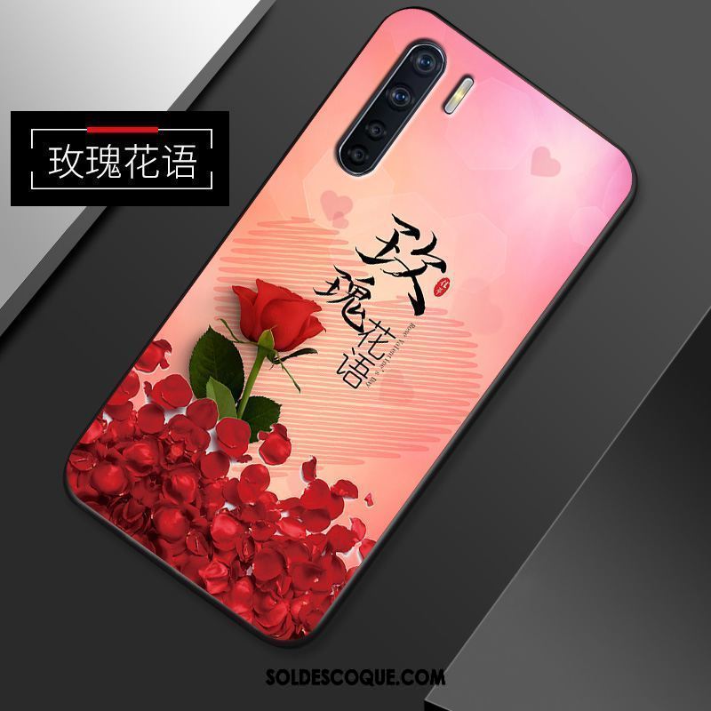 Coque Oppo A91 Créatif Très Mince Rose Étui Tendance Pas Cher