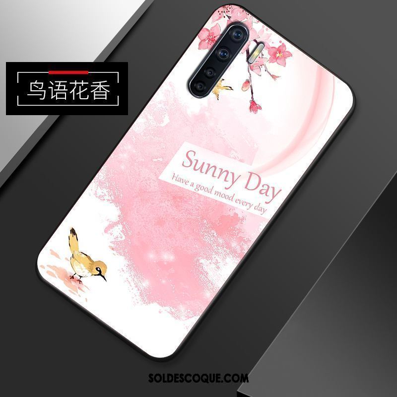 Coque Oppo A91 Créatif Très Mince Rose Étui Tendance Pas Cher