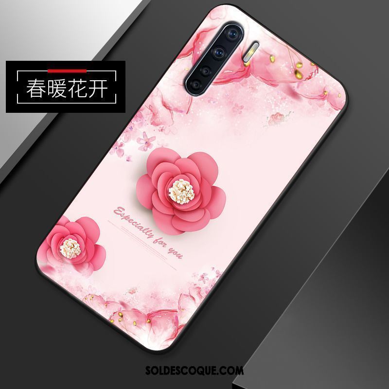 Coque Oppo A91 Créatif Très Mince Rose Étui Tendance Pas Cher