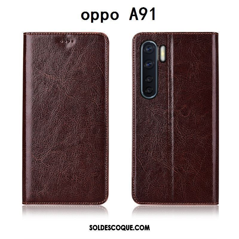 Coque Oppo A91 Incassable Fluide Doux Étui En Cuir Jeunesse Clamshell Pas Cher