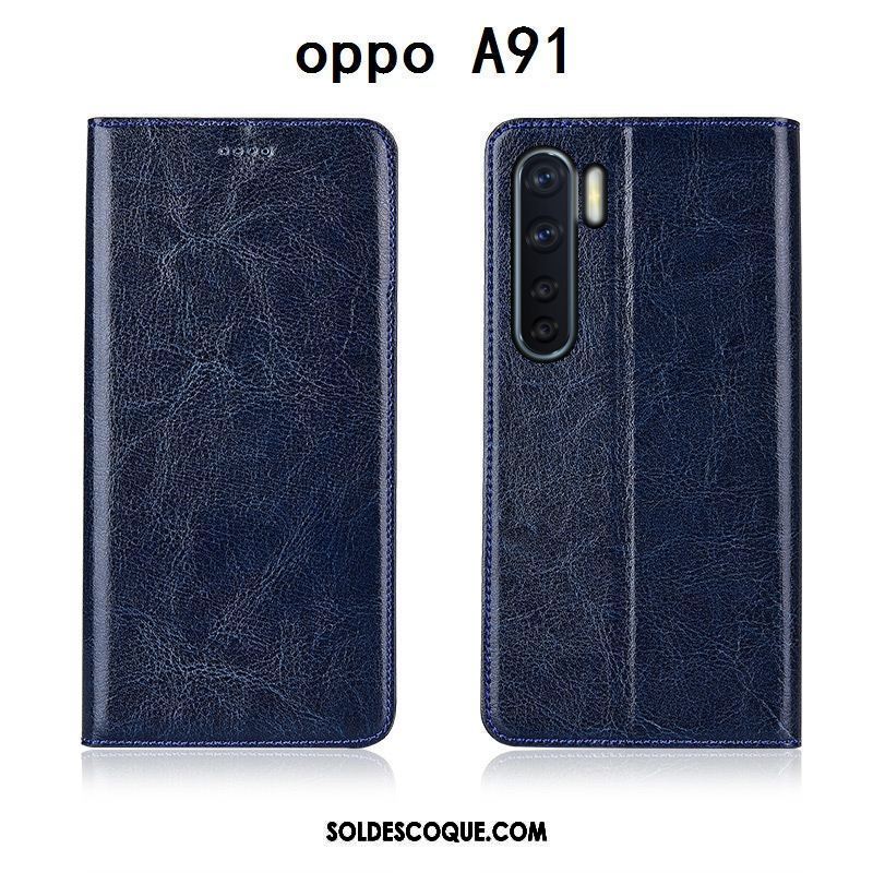 Coque Oppo A91 Incassable Fluide Doux Étui En Cuir Jeunesse Clamshell Pas Cher