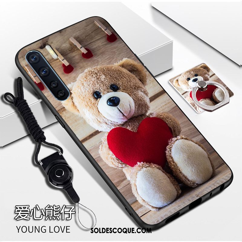 Coque Oppo A91 Net Rouge Créatif Délavé En Daim Dessin Animé Silicone Pas Cher