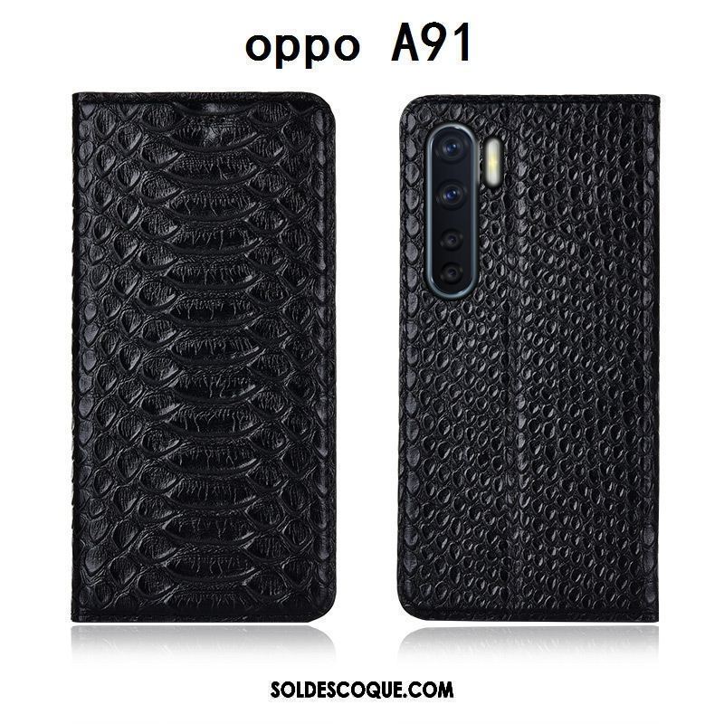 Coque Oppo A91 Noir Étui En Cuir Tout Compris Clamshell Téléphone Portable Soldes