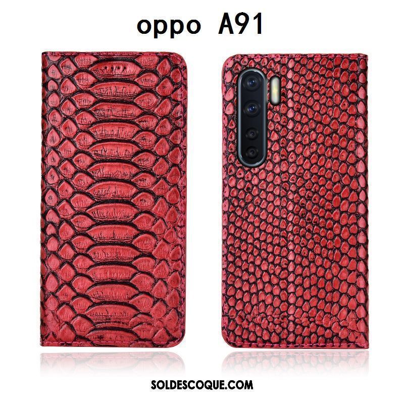 Coque Oppo A91 Noir Étui En Cuir Tout Compris Clamshell Téléphone Portable Soldes