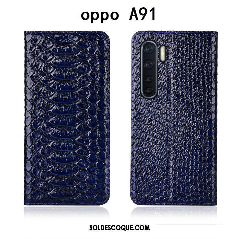 Coque Oppo A91 Noir Étui En Cuir Tout Compris Clamshell Téléphone Portable Soldes